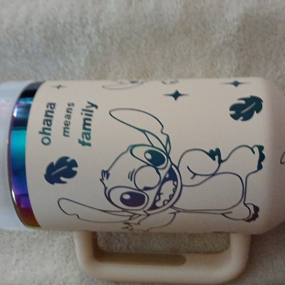 Stanley Cream Tumbler with Blue and Purple Stitch Design - Picture 5 of 5
